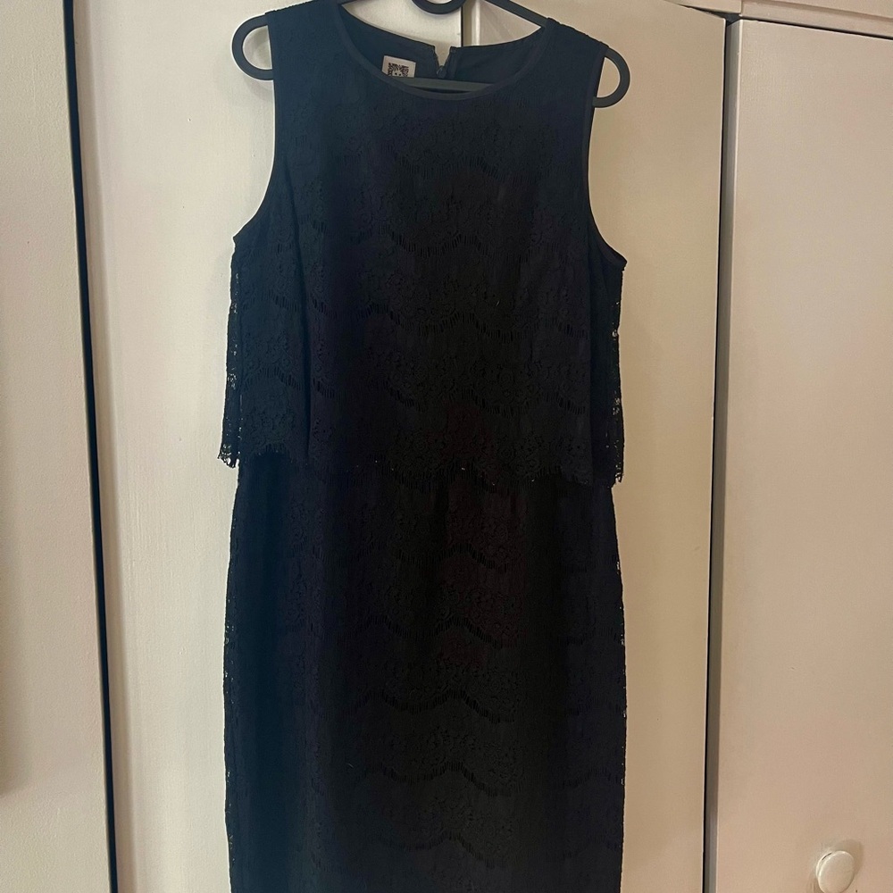 Anne Klein Black Sheath Midi Dress